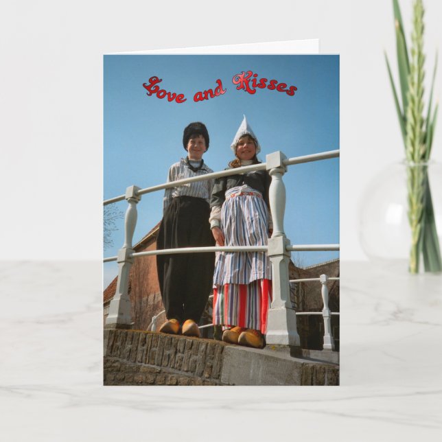 Cartão Crianças holandesas no traje nacional (Frente)