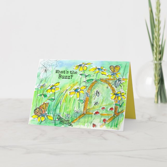 Cartão Crianças Inseto Insetos Aranhas Feliz Aniversário (Frente)