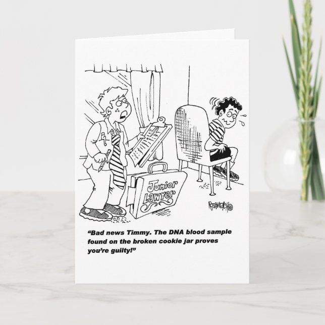 Cartão Crianças jogando "advogado" (Frente)