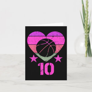 Cartão Crianças Jogando Basquete No Aniversário De 10 Ano