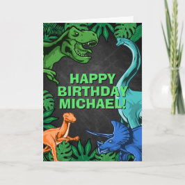 Cartão Crianças Jurassic Dino Dinossaur Personalizado Ani