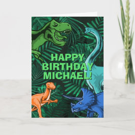 Cartão Crianças Jurassic Dino Personalizado Dinossauro On