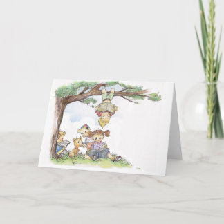 Cartão Crianças lendo livros