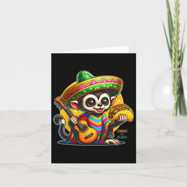 Cartão Crianças Macacos Mexicanos Com Sombrero E Poncho C (Frente)