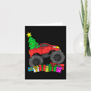 Cartão Crianças Monstro Truck Árvore de Natal Toddler