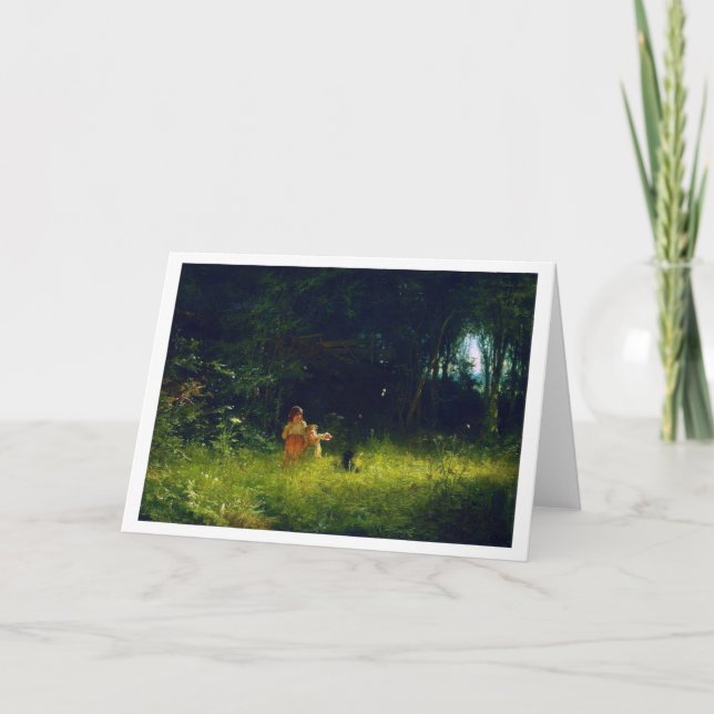 Cartão Crianças na Floresta, Ivan Kramskoi (Frente)