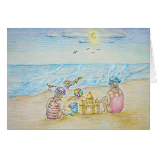 Cartão Crianças na praia