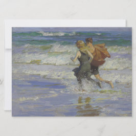Cartão Crianças na praia (por Edward Henry Potthast)