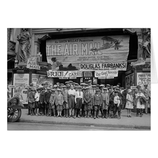 Cartão Crianças no Cinema, 1925 (Frente Horizontal)