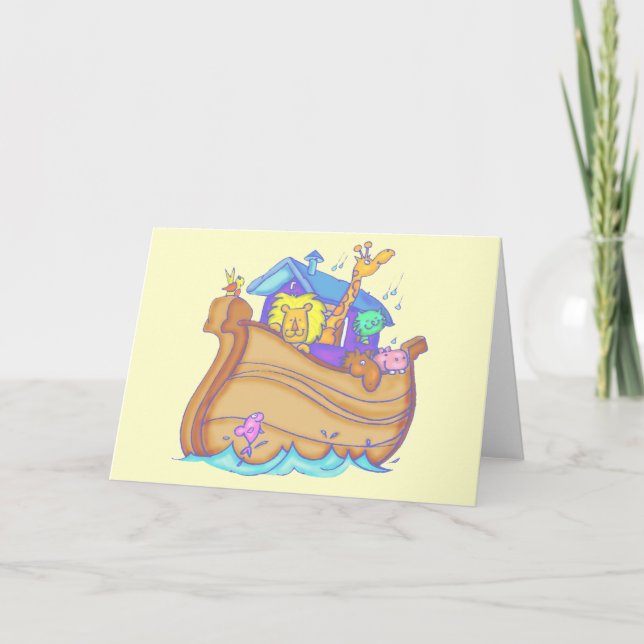 Cartão Crianças Noahs Ark T Shirts e presentes (Frente)
