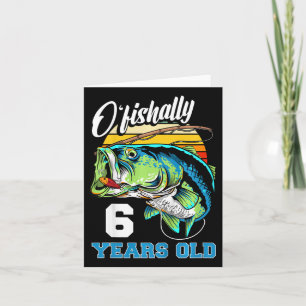 Cartão Crianças Oficialmente 6 Anos Pescador Aniversário