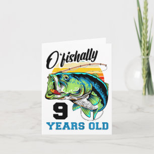 Cartão Crianças O'fisally 9 anos 9º aniversário Pesca B