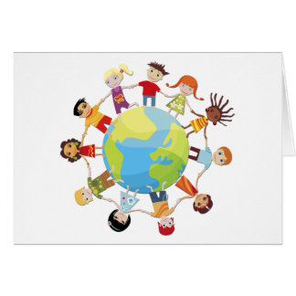 Cartão Crianças para a paz mundial