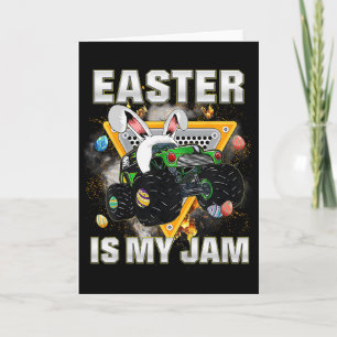Cartão Crianças Páscoa É Meu Jam Monster Truck Coelho Men