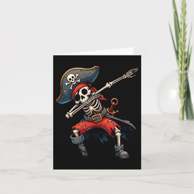 Cartão Crianças Piratas Esqueleto (Frente)