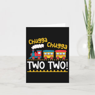 Cartão Crianças segundo aniversário Treinam Chugga Chugga