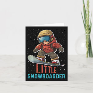 Cartão Crianças Snowboard Pequeno Snowboarder Engraçado T