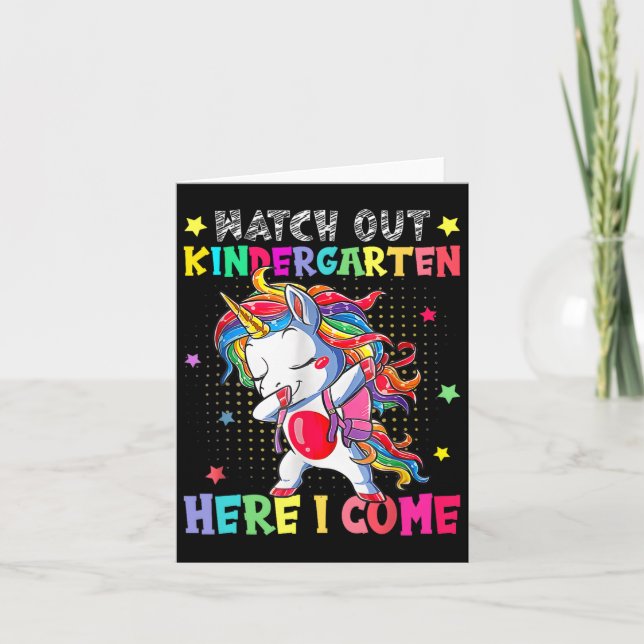 Cartão Crianças Tenham Cuidado Jardim de Infância Aqui Eu (Frente)