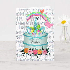 Cartão Crianças Unicorn Bake Personalizado