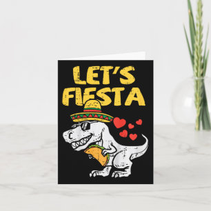 Cartão Crianças Vamos Festa Trex Taco Meninos Bebês Cinco