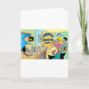 Cartão Crianças veem professor de robô na aula de computa