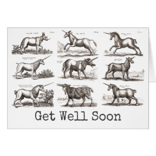 Cartão Criatura Mágica Clássica do Unicórnio Antiquado