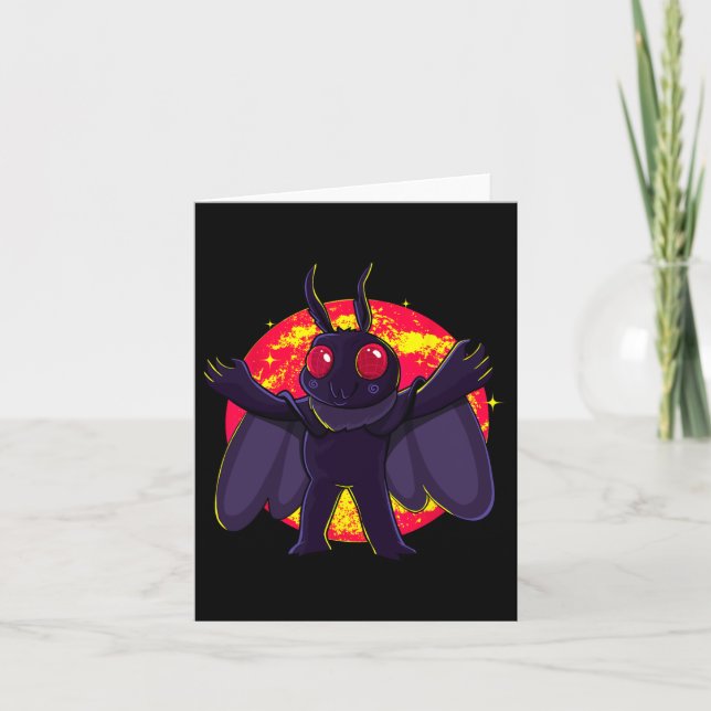 Cartão Criaturas Criptidas Cute De Mothman Ponto Pleasemá (Frente)