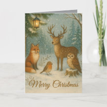 Criaturas da Floresta Natal Aconchegante Nome Pers