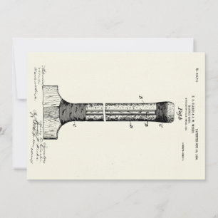 CARTÃO CRICKET BAT PATENT - CIRCA 1906