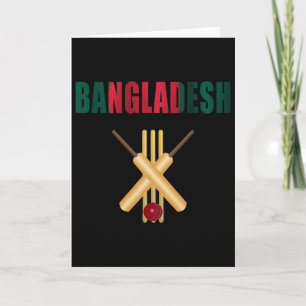 Cartão Cricket Ngladesh Bandeira T Ll Wicket