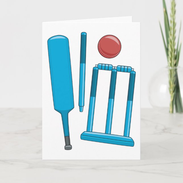 Cartão Cricket Set Sport Greeting Cards (Frente)