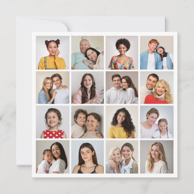 Cartão Crie a sua própria 16 Colagem de Fotografias Todas (Frente)