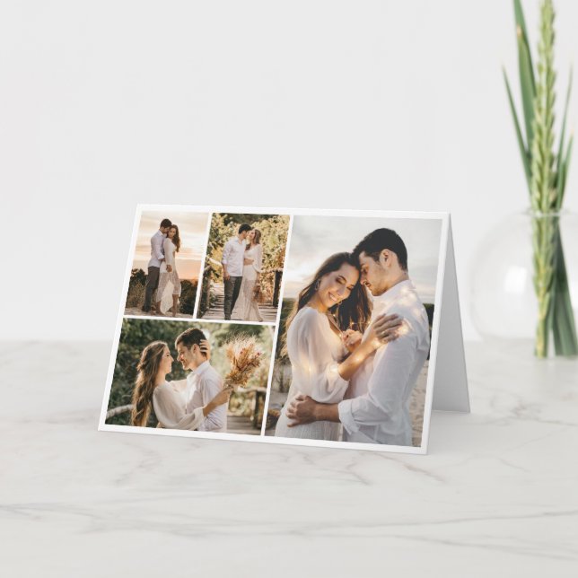 Cartão Crie a sua própria colagem de 4 fotos (Frente)