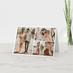 Cartão Crie a sua própria colagem de 4 fotos