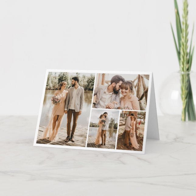 Cartão Crie a sua própria colagem de 4 fotos (Frente)