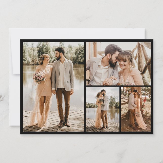 Cartão Crie a sua própria colagem de 4 fotos (Frente)