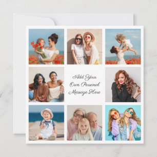Cartão Crie a sua própria colagem de 8 fotos Adicione a s