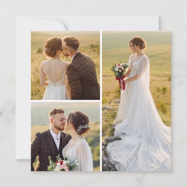 Cartão Crie a sua saudação da Colagem de Fotos 3 (Frente)