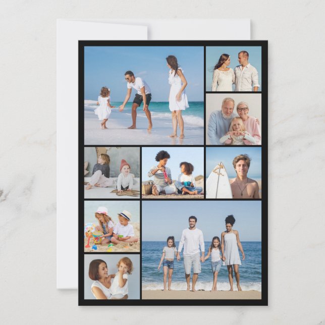 Cartão Crie a sua saudação da Colagem de Fotos 9 (Frente)