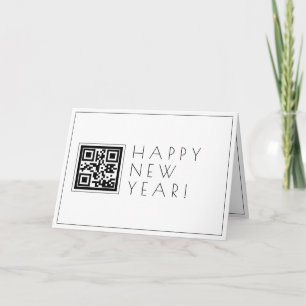 Cartão Crie instantaneamente código QR Feliz Ano Novo E