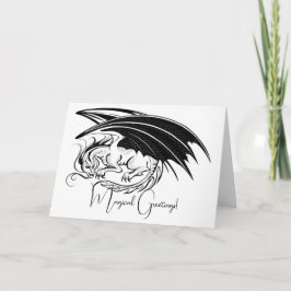 Cartão Crie seu dragão preto