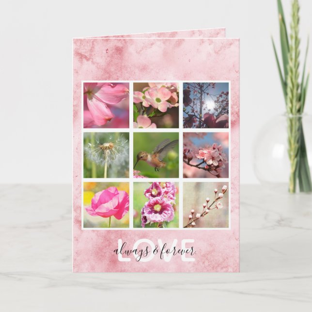 Cartão Crie seu próprio amor de colagem fotográfica (Frente)