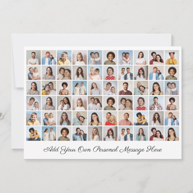 Cartão Crie Seu Próprio Colagem de 60 Fotos Adicione Seu  (Frente)