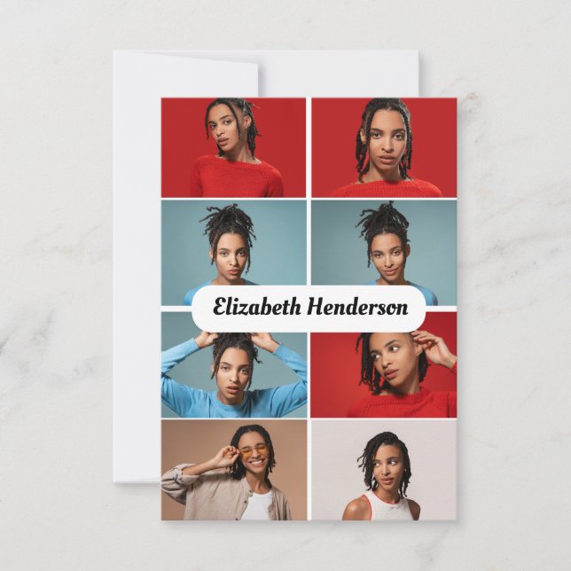 Cartão Crie Seu Próprio Colagem de 8 Fotos (Frente)