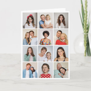 Cartão Crie Seu Próprio Colagem de Fotos de 12 Fotos para