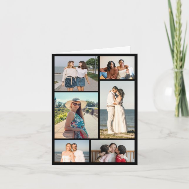 Cartão Crie Seu Próprio Colagem de Fotos de 6 Fotos para  (Frente)