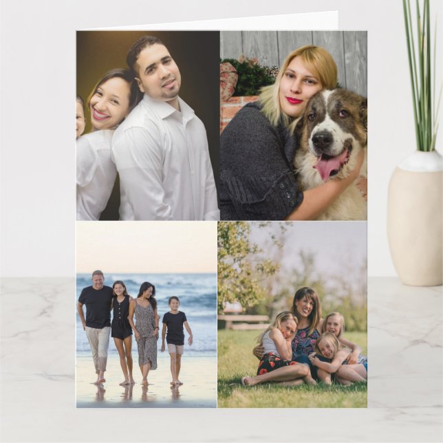Cartão Crie seu próprio colagem de fotos de família 4  (Frente)