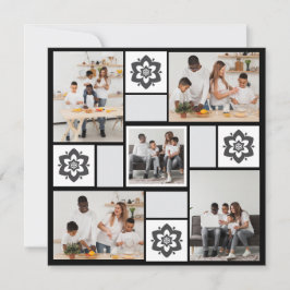 Cartão Crie Seu Próprio Colar de Fotos Floral com 5 Fotos