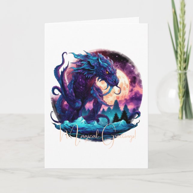 Cartão Crie Seu Próprio Dragão De Água Crônica Mítico (Frente)