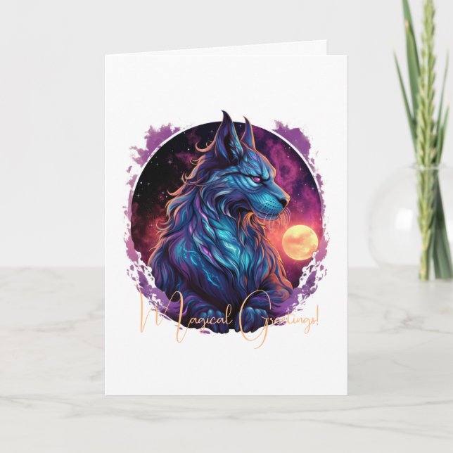 Cartão Crie Seu Próprio Gato Mito Selvagem (Frente)